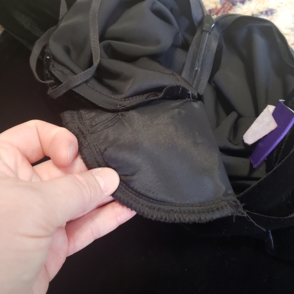 Vintage Black Velour Swing Dress Mockneck Long Sleeve Size M - Picture 7 of 10